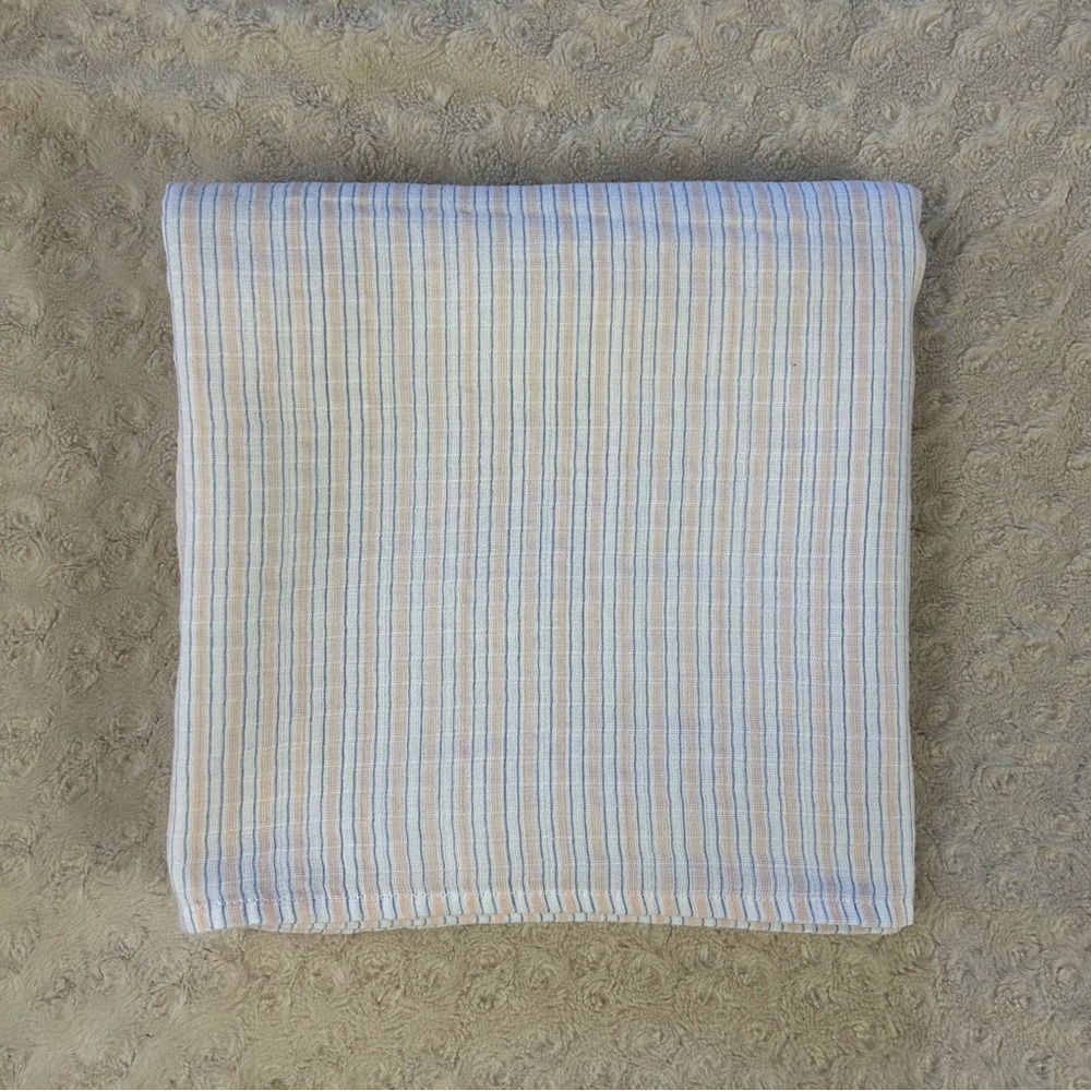 Ideal Baby by Aden + Anais Stripes Swaddle Blanket Pale Light Pink Blue White